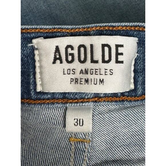 💙 AGOLDE 🩵 Ruby Super High Rise Slim Straight Distressed Ankle Jeans Size 30 - Picture 5 of 12